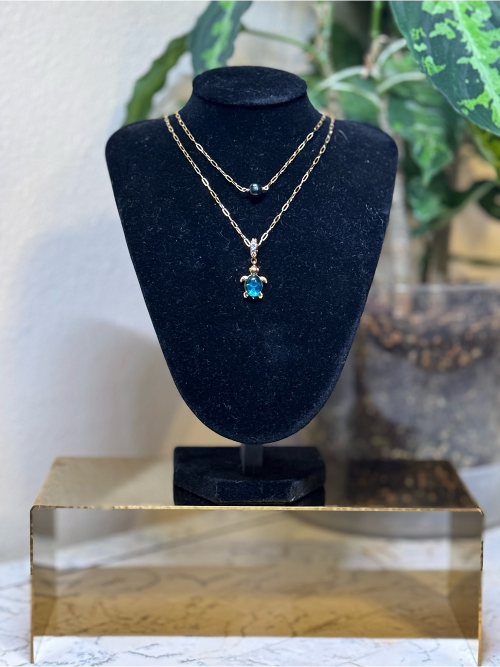 18K Gold Filled Turtle Pendant, with Real Saltwater Pearl- ‼️HANDMADE‼️ - Picture 7 of 9